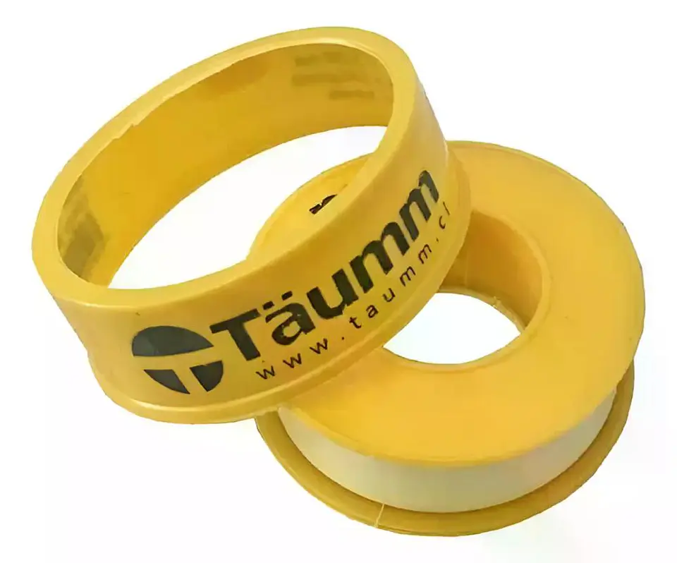 Pack 5 Teflon Amarillo 3/4 PuLG Taumm Espes 0.100 Mm 6.6 Mts 1