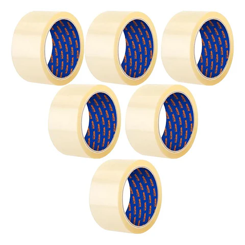 Pack 6 Cinta Adhesiva De Embalaje 48 Mm 100 M Transp Wadfow  Transparente Lisa