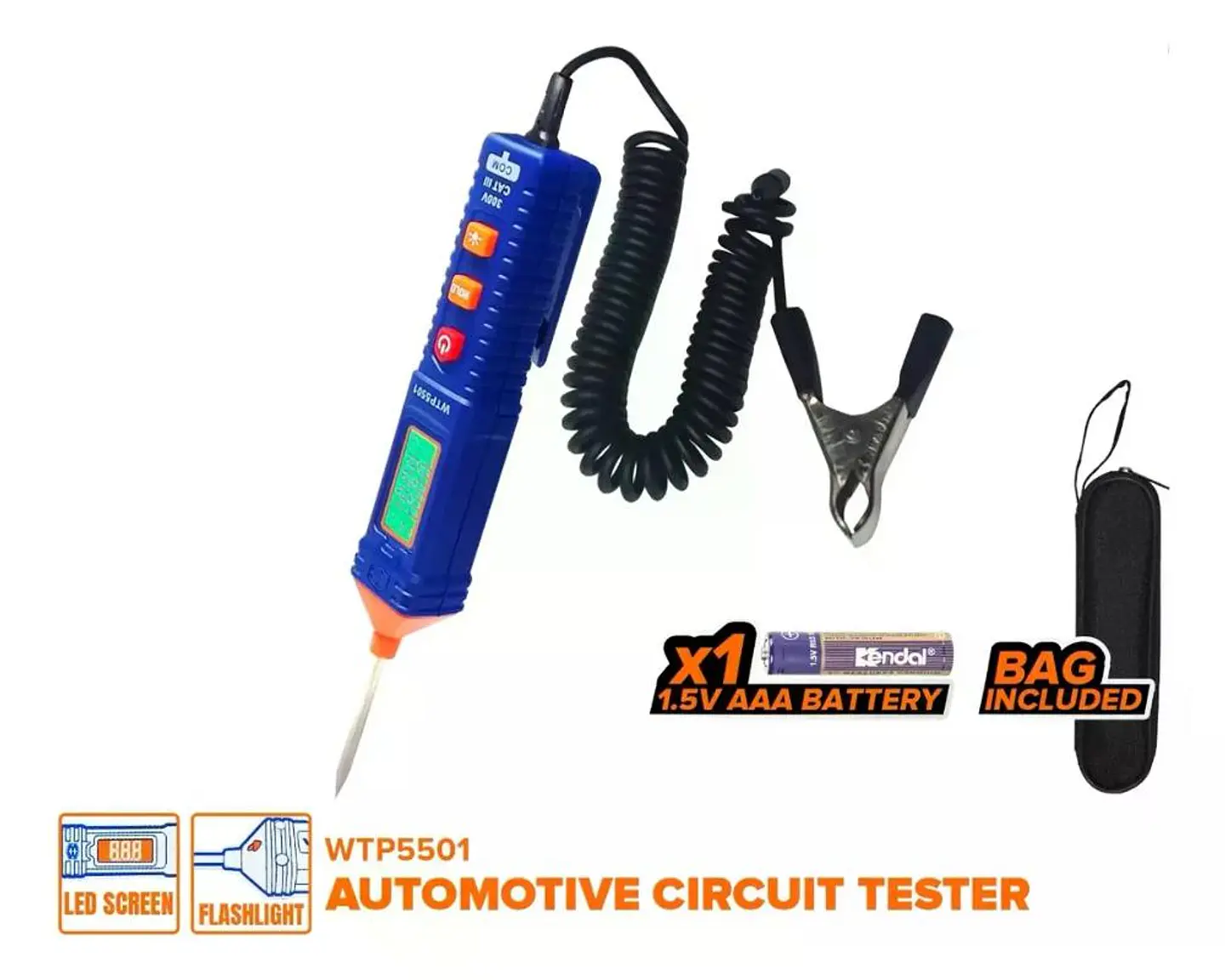 Probador De Corriente Automotriz Wadfow Dc 1-100v Wtp5501 8