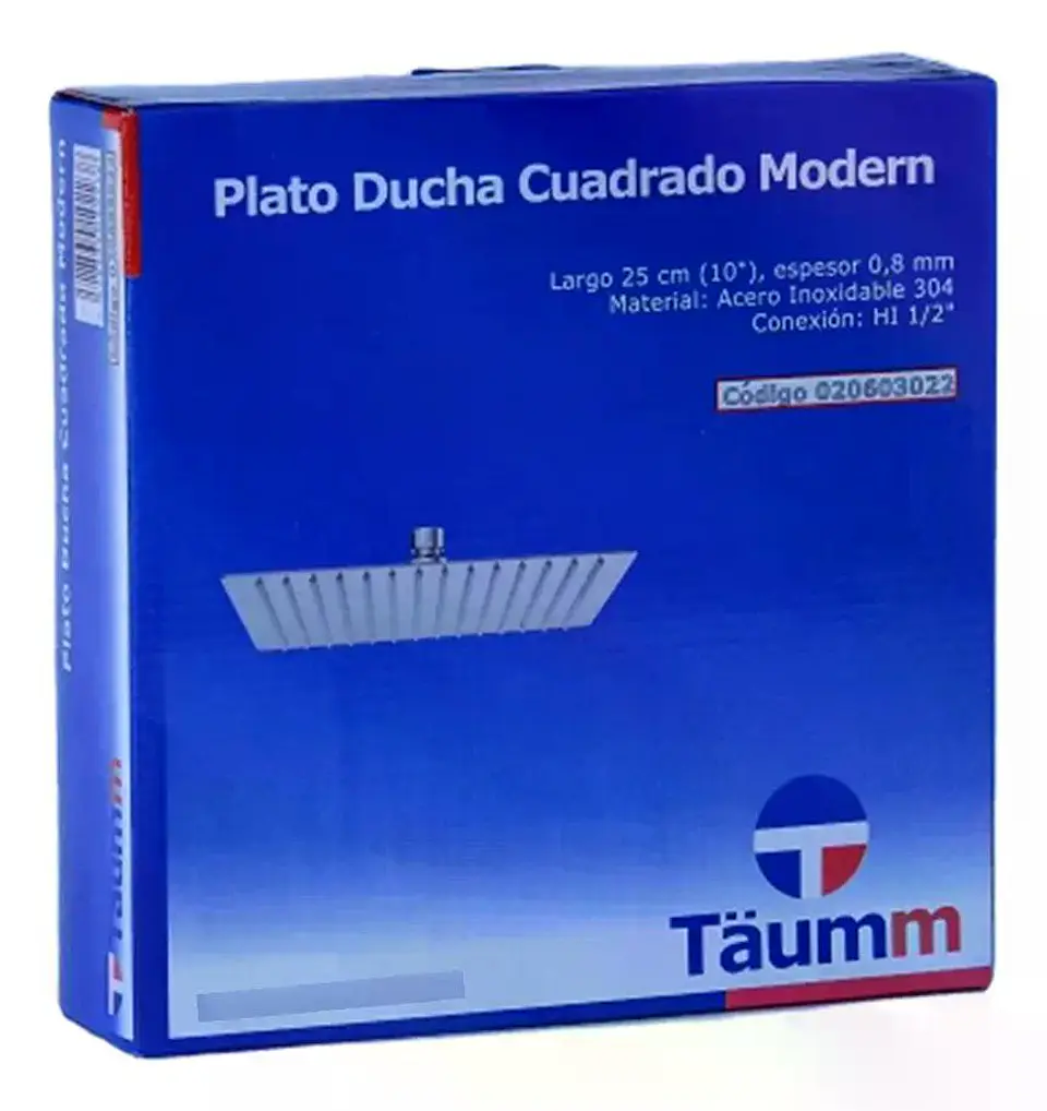 Plato Para Ducha Cuadrado 25 Cm Modern Taumm Acero Inoxidabl Gris 4
