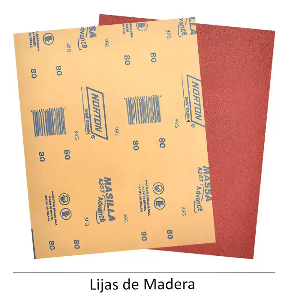 Set 10 Lijas En Seco Madera Masilla Norton 225x275 Mm A-257 80 1