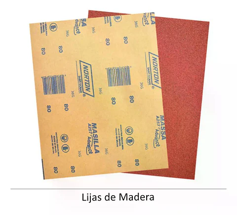 Set 10 Lijas En Seco Madera Masilla Norton 225x275 Mm A-257 60
