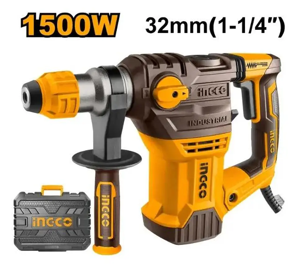 Rotomartillo Electrico 1500w Sds Plus Ingco 5.5j Rh150028-7 Marrón Oscuro 50/60 Hz 2