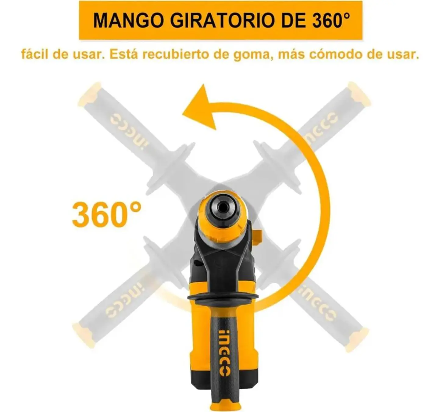 Rotomartillo Electrico 1500w Sds Plus Ingco 5.5j Rh150028-7 Marrón Oscuro 50/60 Hz 4