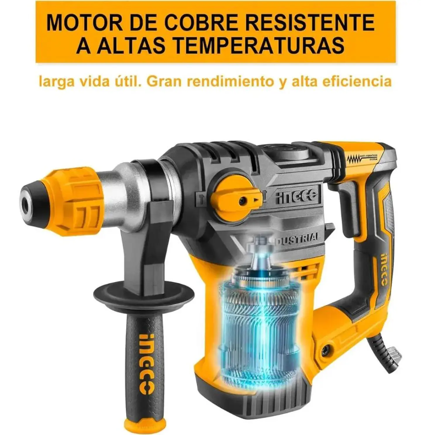 Rotomartillo Electrico 1500w Sds Plus Ingco 5.5j Rh150028-7 Marrón Oscuro 50/60 Hz 6