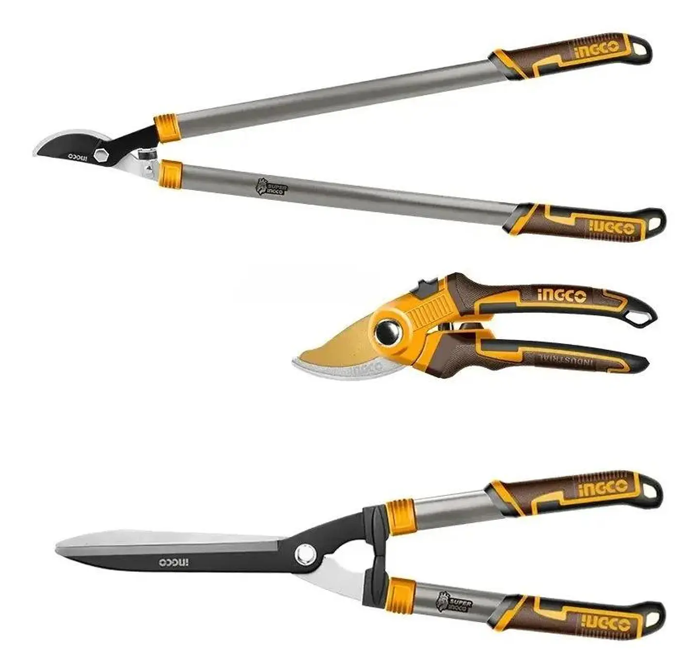 Set 3 Tijeras De Poda  Ingco 8 / 25-34 / 28-35 PuLG Hlt93301 Naranja 6