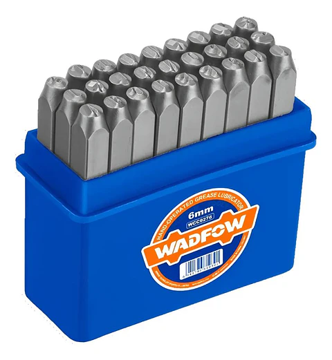 Set De 27 Punzones Letras A-z Y Simbolos 6 Mm 60 Mm Wadfow 6 Mm