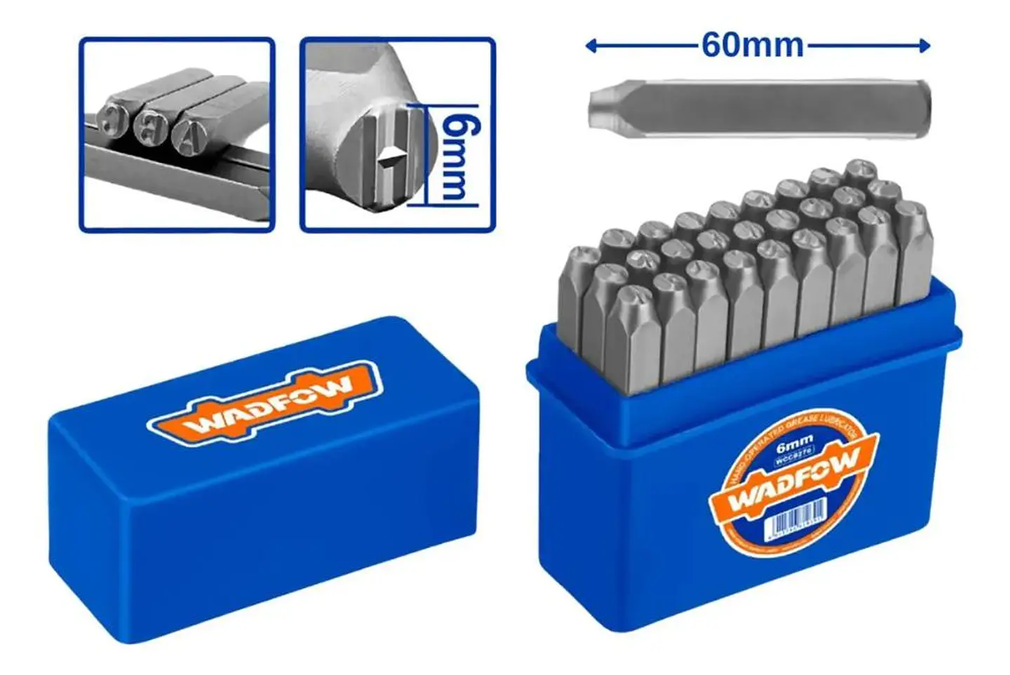 Set De 27 Punzones Letras A-z Y Simbolos 6 Mm 60 Mm Wadfow 6 Mm 2