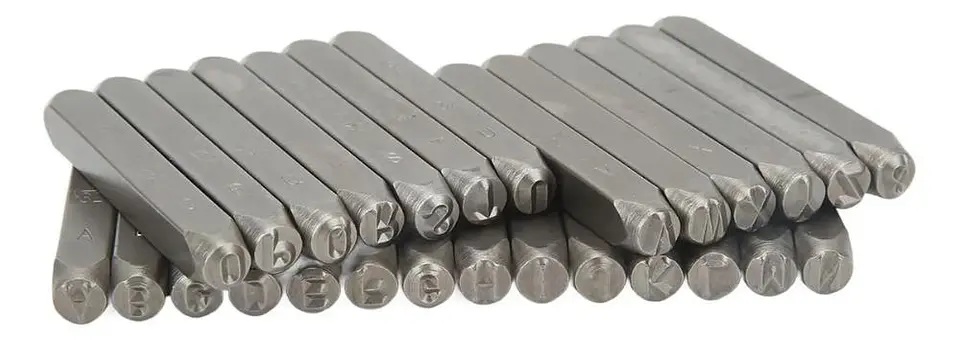 Set De 27 Punzones Letras A-z Y Simbolos 6 Mm 60 Mm Wadfow 6 Mm 4