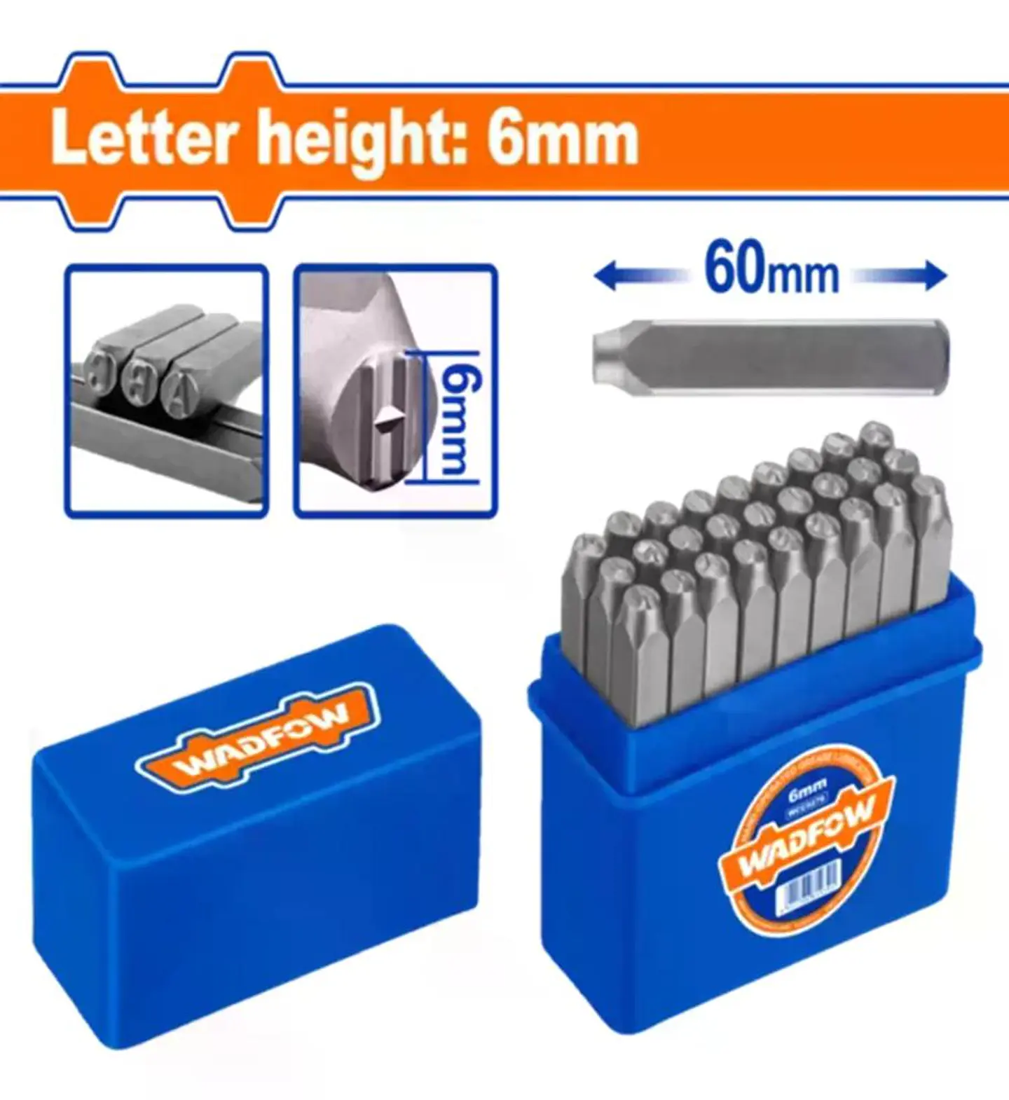 Set De 27 Punzones Letras A-z Y Simbolos 6 Mm 60 Mm Wadfow 6 Mm 6