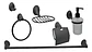 Set De Accesorios De Baño 6 Piezas Notte Täumm Color Negro Negro - Miniatura 1