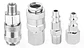 Set De 4 Acoples Neumatico Tipo Usa Macho /hembra 1/4 Wadfow - Miniatura 1