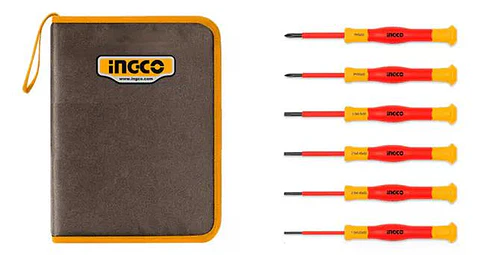 Set Desatornillador De Precision Aislado Ingco Vde 6 Piezas