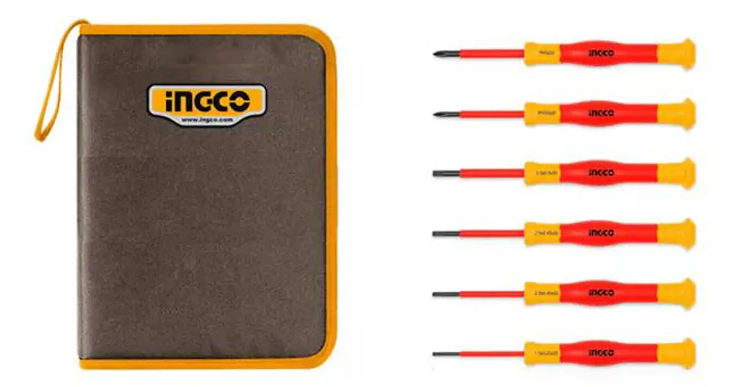 Set Desatornillador De Precision Aislado Ingco Vde 6 Piezas 1