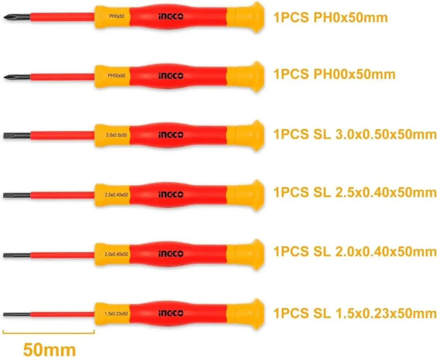 Set Desatornillador De Precision Aislado Ingco Vde 6 Piezas 2
