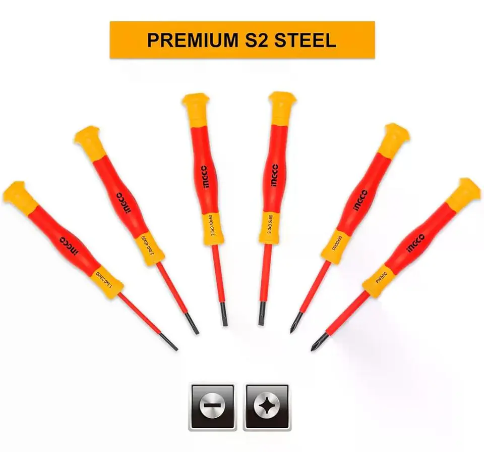Set Desatornillador De Precision Aislado Ingco Vde 6 Piezas 3