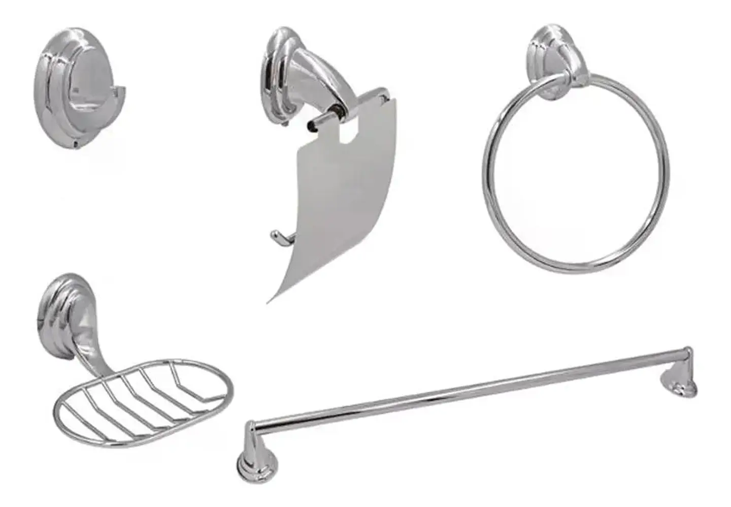 Set De Accesorios De Baño 5 Piezas Colomba Taumm Gris 1