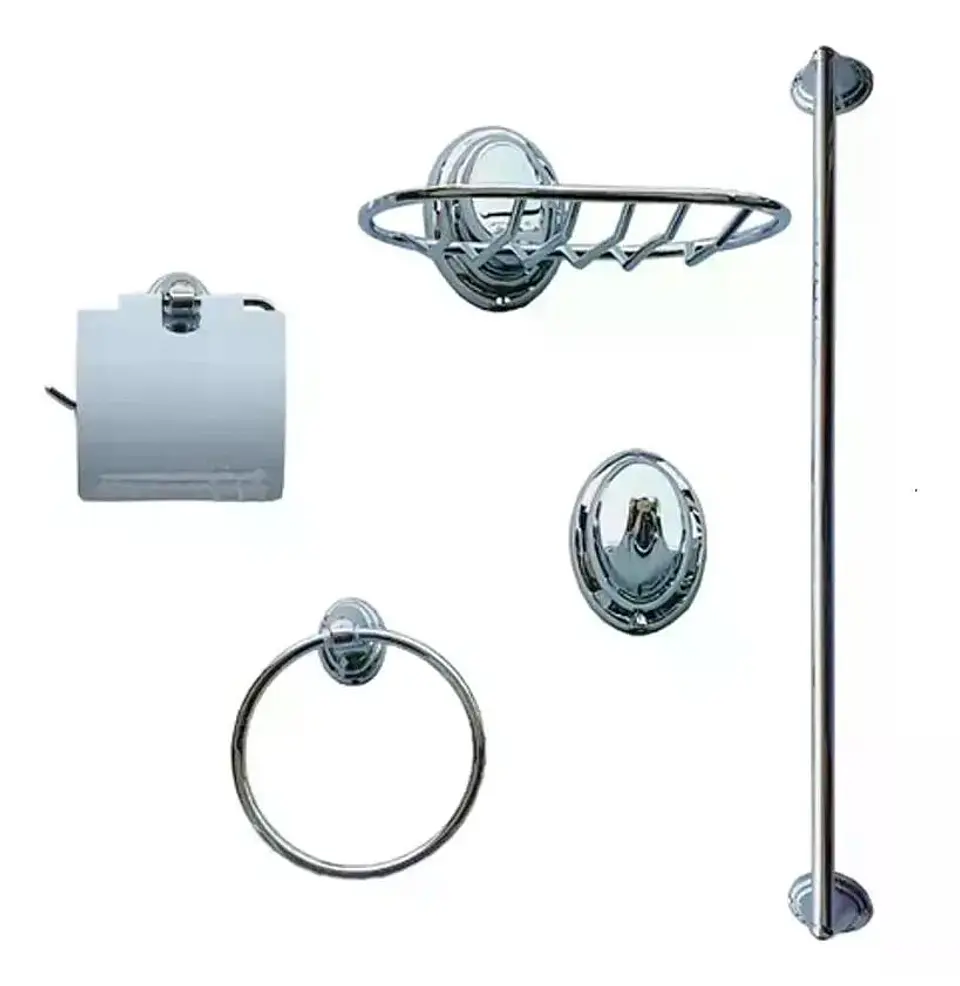 Set De Accesorios De Baño 5 Piezas Colomba Taumm Gris 2