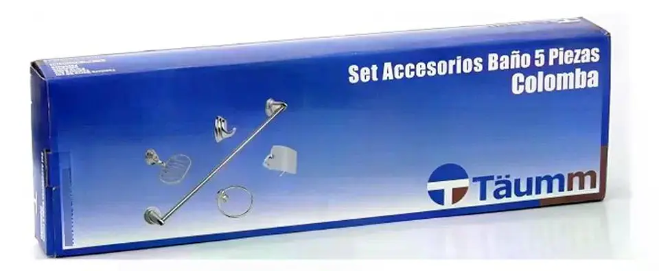 Set De Accesorios De Baño 5 Piezas Colomba Taumm Gris 4