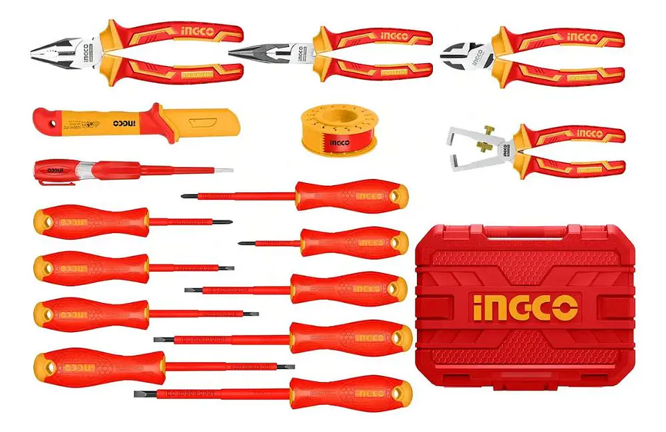 Set Herramientas Manuales Aisladas Dieléctricos 16 Piezas Hkith1601 Ingco Color Rojo 4