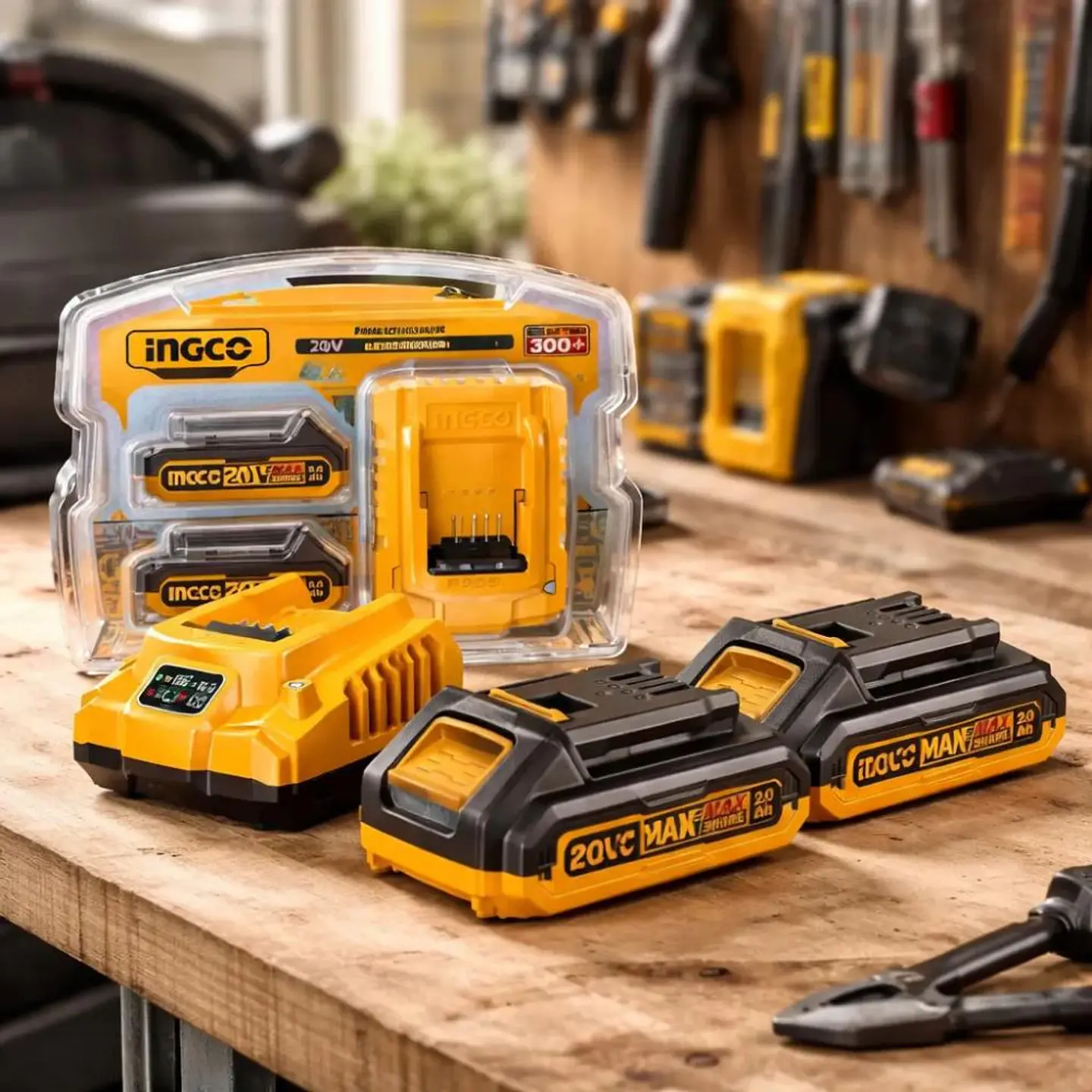 Set De 2 Baterias 2 Ah + Cargador Normal 20v Ingco Fbcpk1222 3