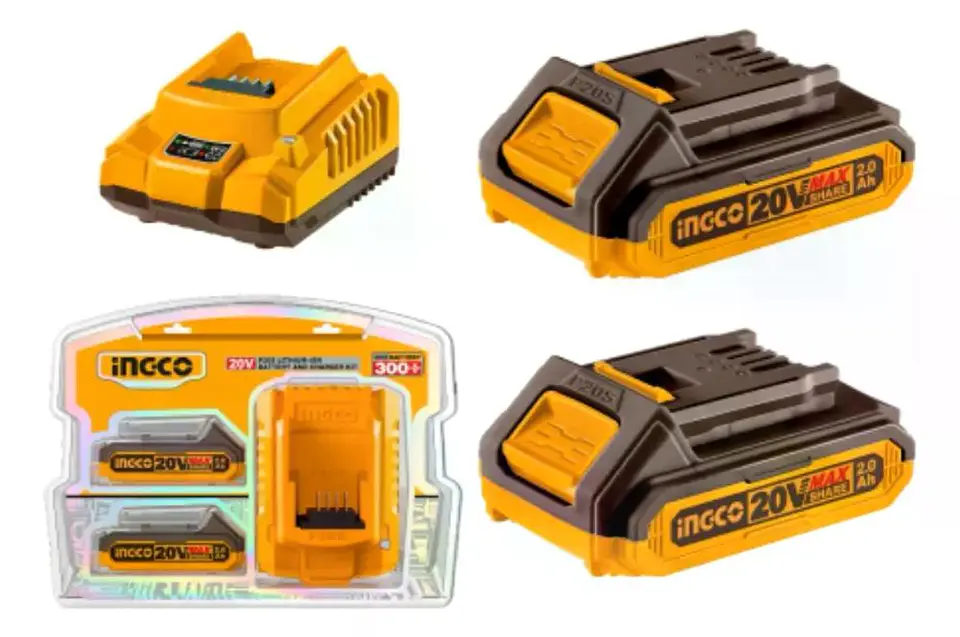 Set De 2 Baterias 2 Ah + Cargador Normal 20v Ingco Fbcpk1222 5