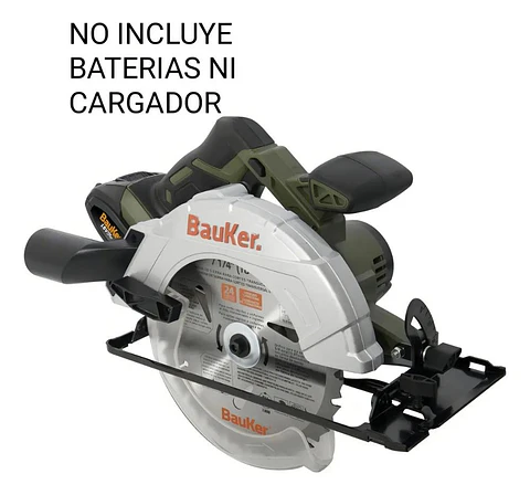 Sierra Circular Inalámbrica Bauker 185mm Sin Batería Madera Verde Oscuro