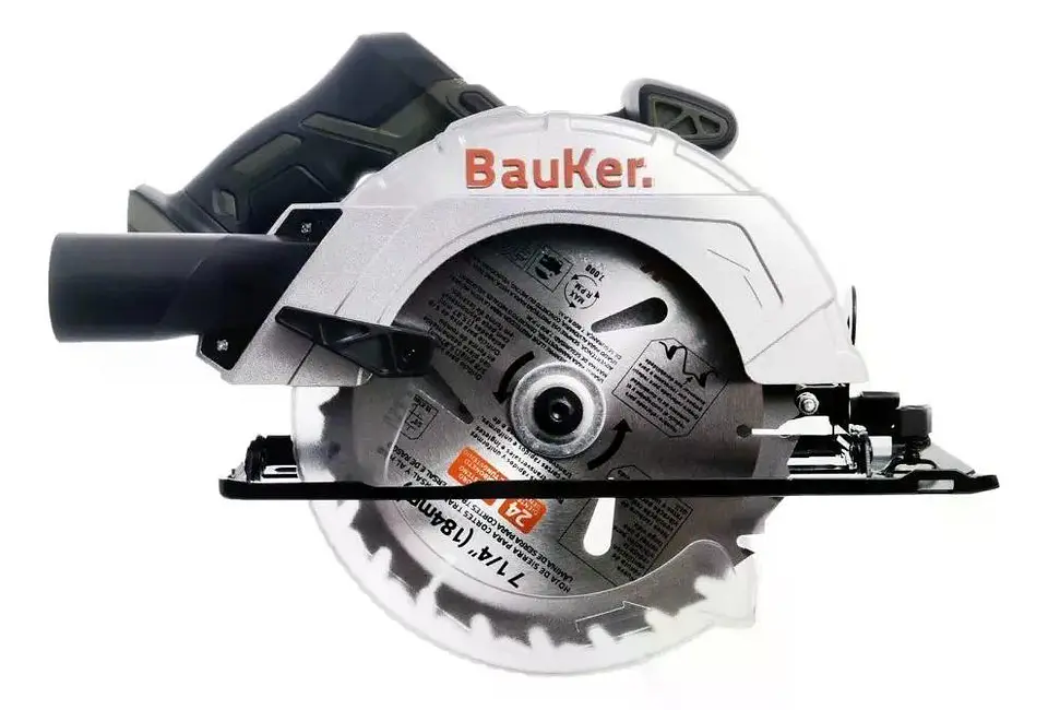Sierra Circular Inalámbrica Bauker 185mm Sin Batería Madera Verde Oscuro 6