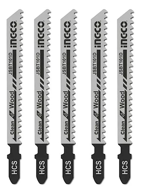 Set Jgo De Hojas Para Sierra Caladora P/ Madera 5 Pcs Ingco
