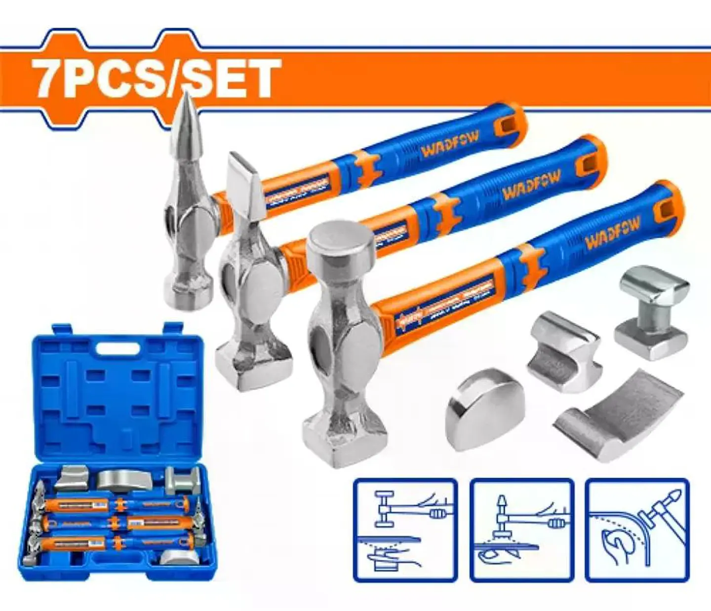 Set Juego De Martillos Para Carroceria 7 Pzs Wadfow Whz1d07 4