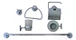 Set De Accesorios Baño Pared Freiburg Taumm Vidrio 6 Piezas Gris - Miniatura 2