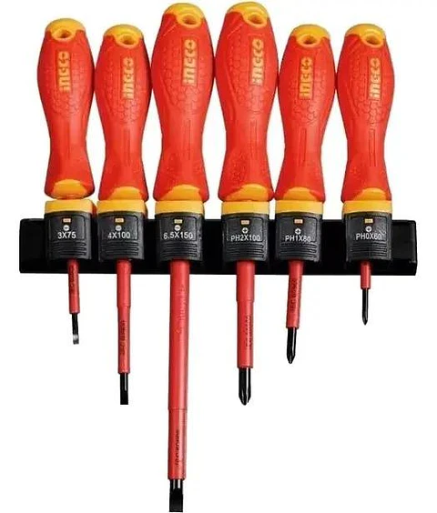 Set Destornilladores Electricos Aislado 6pcs Ingco Hkisd0608