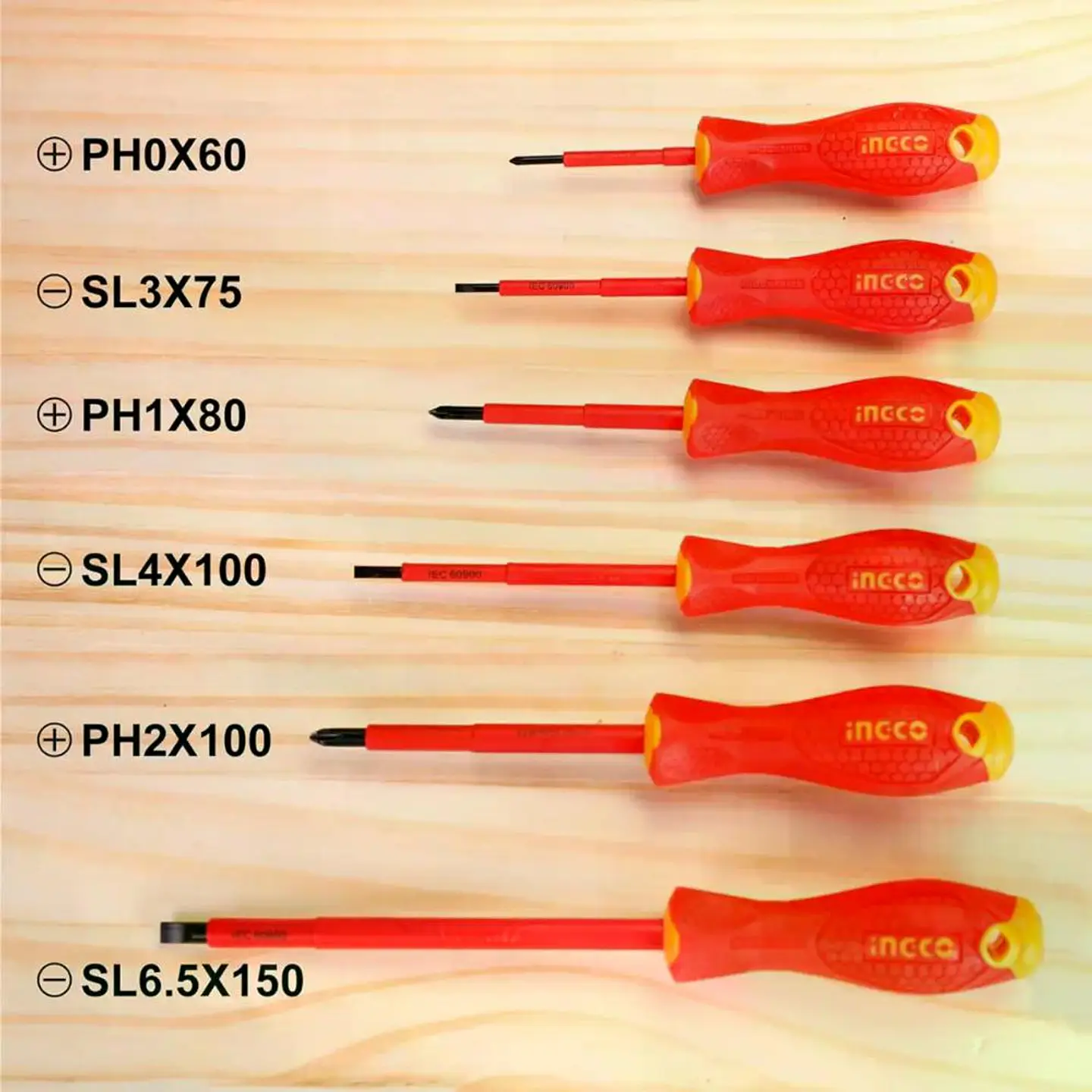 Set Destornilladores Electricos Aislado 6pcs Ingco Hkisd0608 7