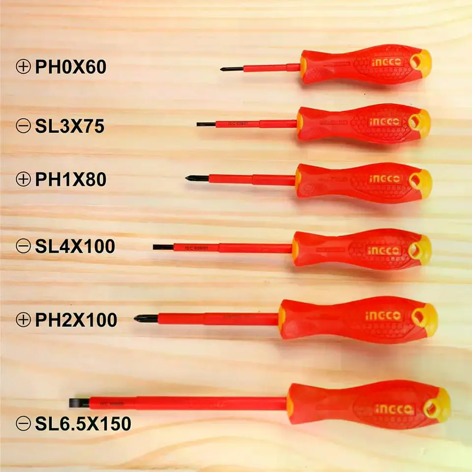 Set Destornilladores Electricos Aislado 6pcs Ingco Hkisd0608 7