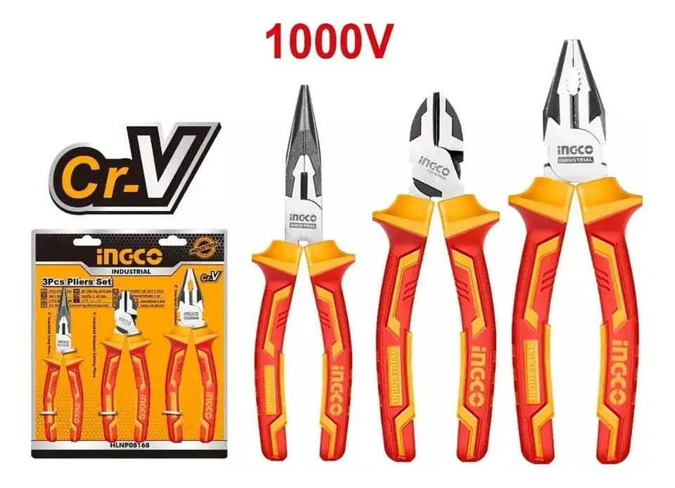 Set Juego De 3 Alicates Aislados Ingco Industrial Hikp28318 2