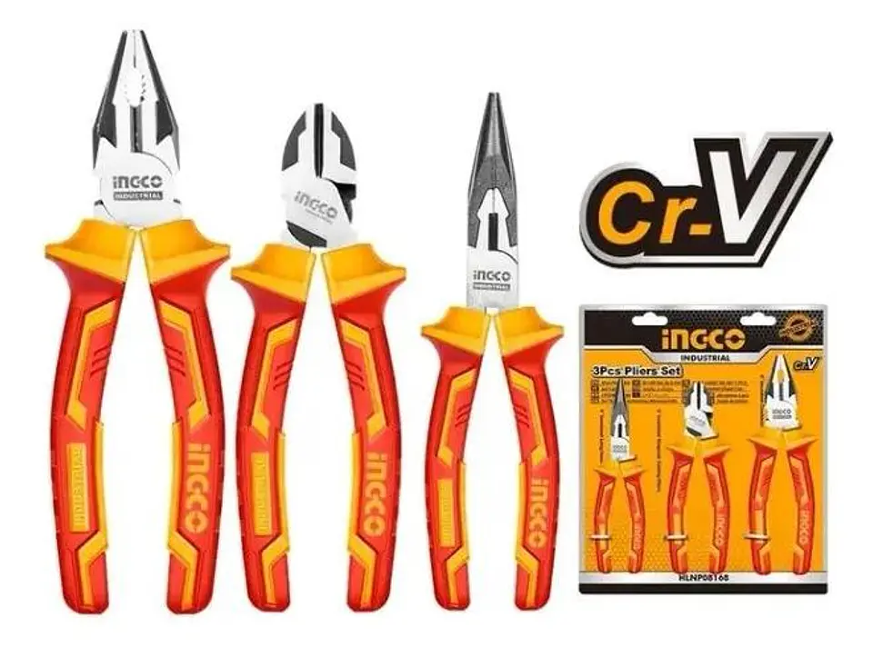 Set Juego De 3 Alicates Aislados Ingco Industrial Hikp28318 3