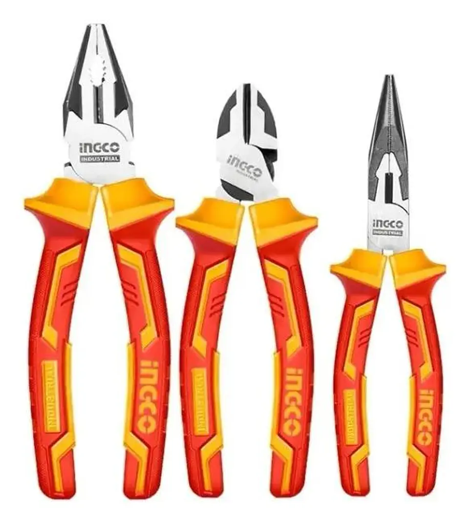 Set Juego De 3 Alicates Aislados Ingco Industrial Hikp28318 4