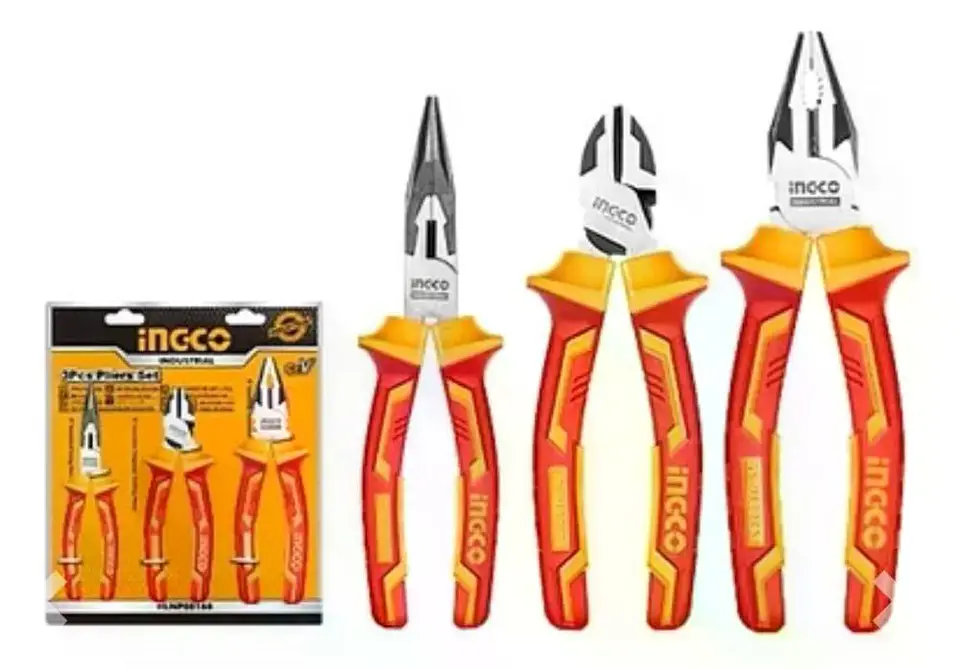 Set Juego De 3 Alicates Aislados Ingco Industrial Hikp28318 5