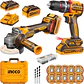 Set Kit Taladro Y Esmeril Bl Inalamb 20v Ingco + 2 Bat + Acc - Miniatura 1