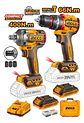 Set Taladro Percutor + Llave De Impacto Ingco +acc Ckli20275 Naranja Claro 20v 50hz/60hz - Miniatura 2