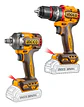 Set Taladro Percutor + Llave De Impacto Ingco +acc Ckli20275 Naranja Claro 20v 50hz/60hz - Miniatura 4