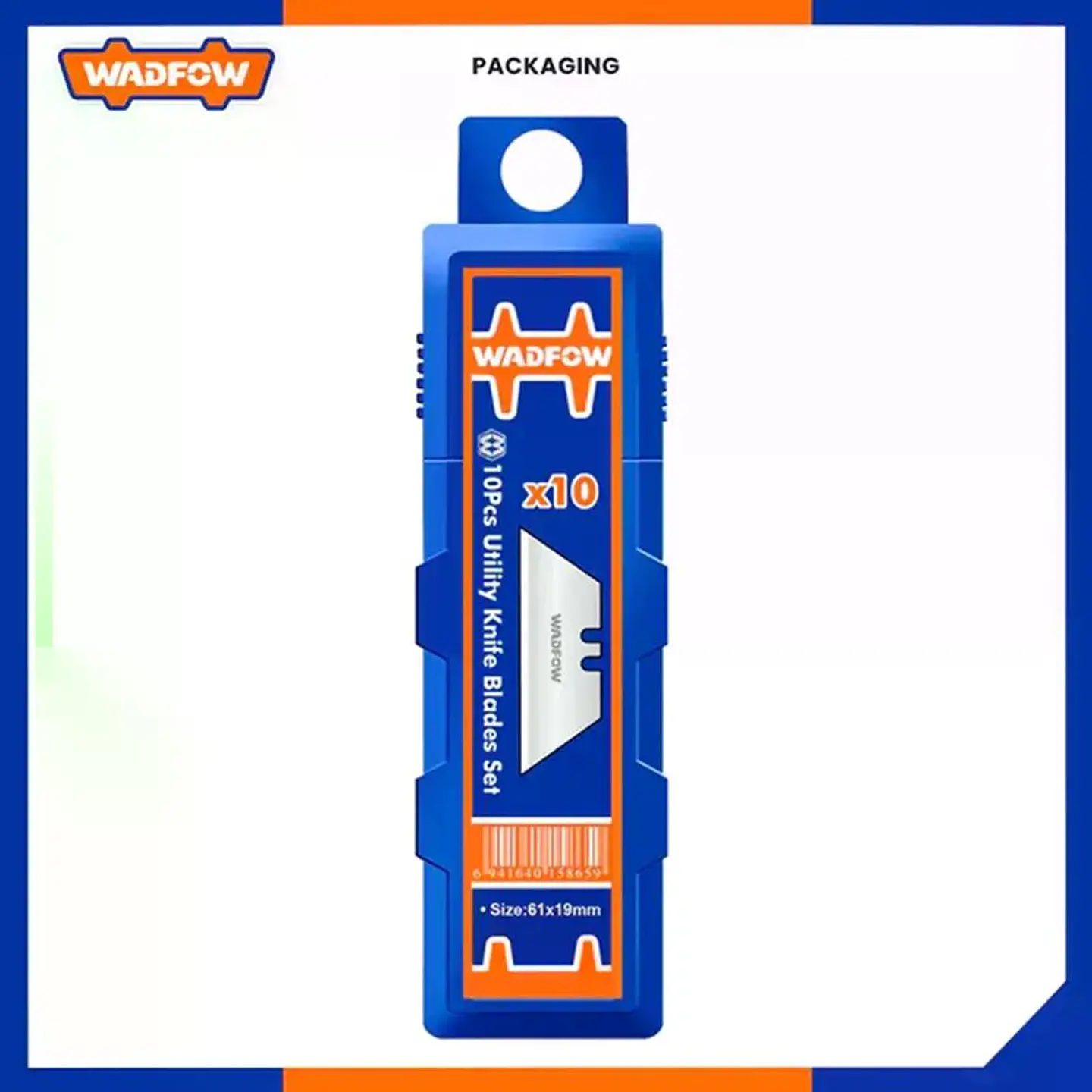 Set Pack 10 Und Repuesto Cuchillo Cartonero Wadfow 61x19 Mm 7