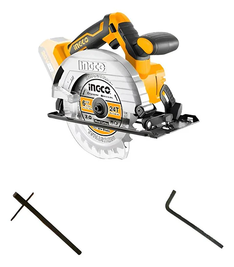 Sierra Circular Inalambrica Ingco 20v 140 Mm Indus Csli1401 Naranja Claro 50 Hz