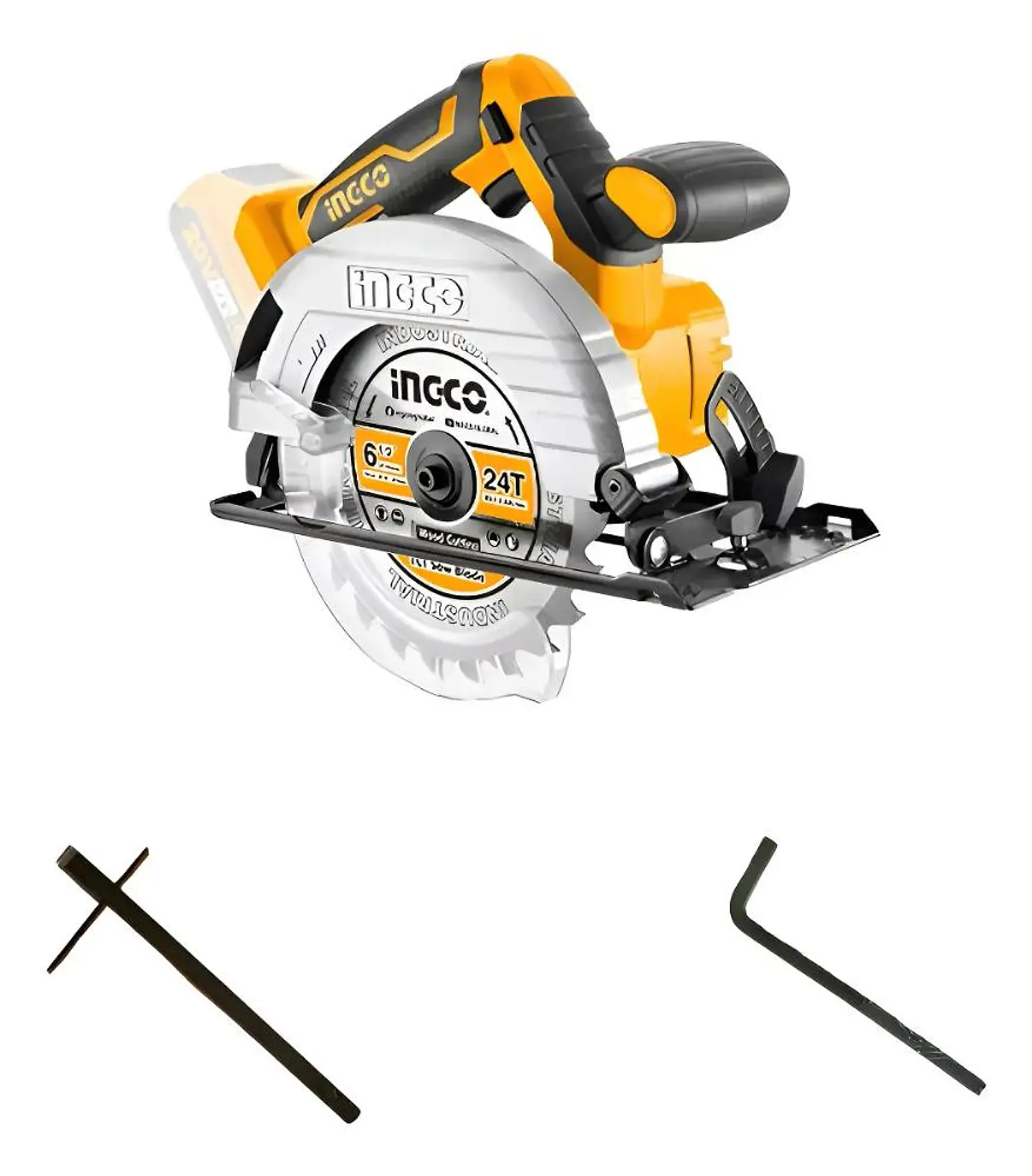 Sierra Circular Inalambrica Ingco 20v 140 Mm Indus Csli1401 Naranja Claro 50 Hz 1