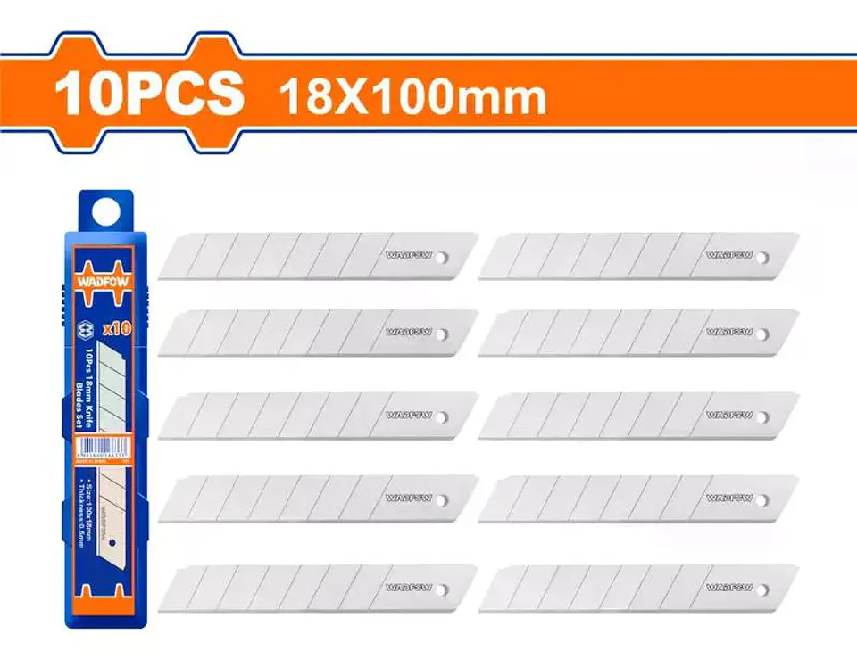Set Pack 10 Und Repuesto Cuchillo Cartonero Wadfow 18x100 Mm 4