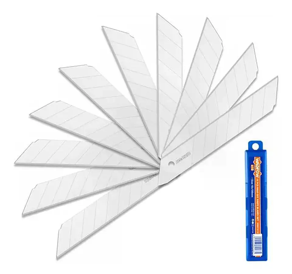 Set Pack 10 Und Repuesto Cuchillo Cartonero Wadfow 18x100 Mm 5