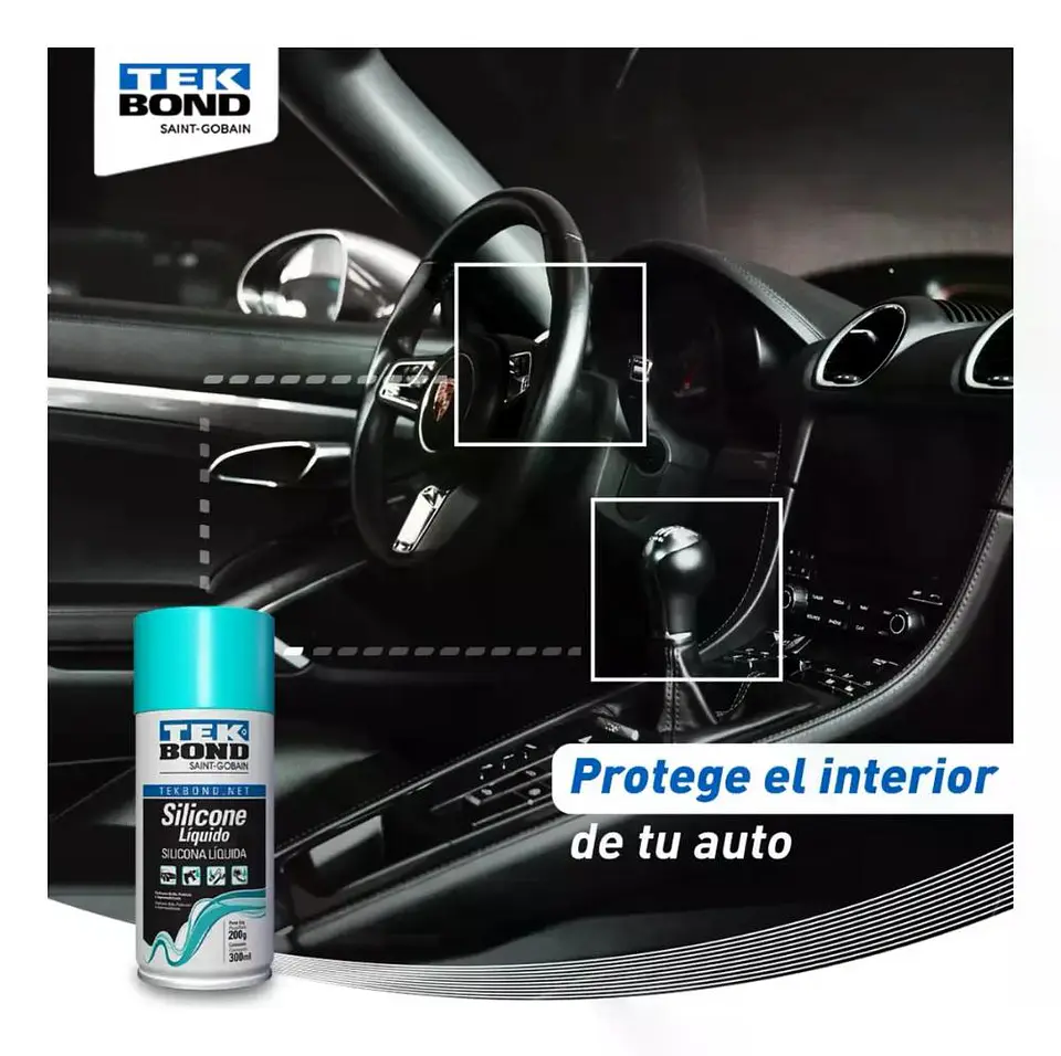 Silicona Líquida En Spray Tekbond 300 Ml Brillo Protección Transparente 5