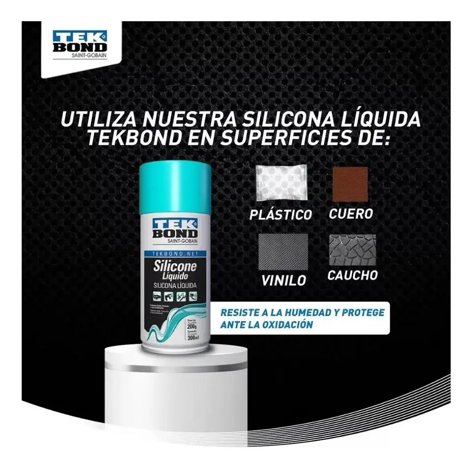 Silicona Líquida En Spray Tekbond 300 Ml Brillo Protección Transparente 6