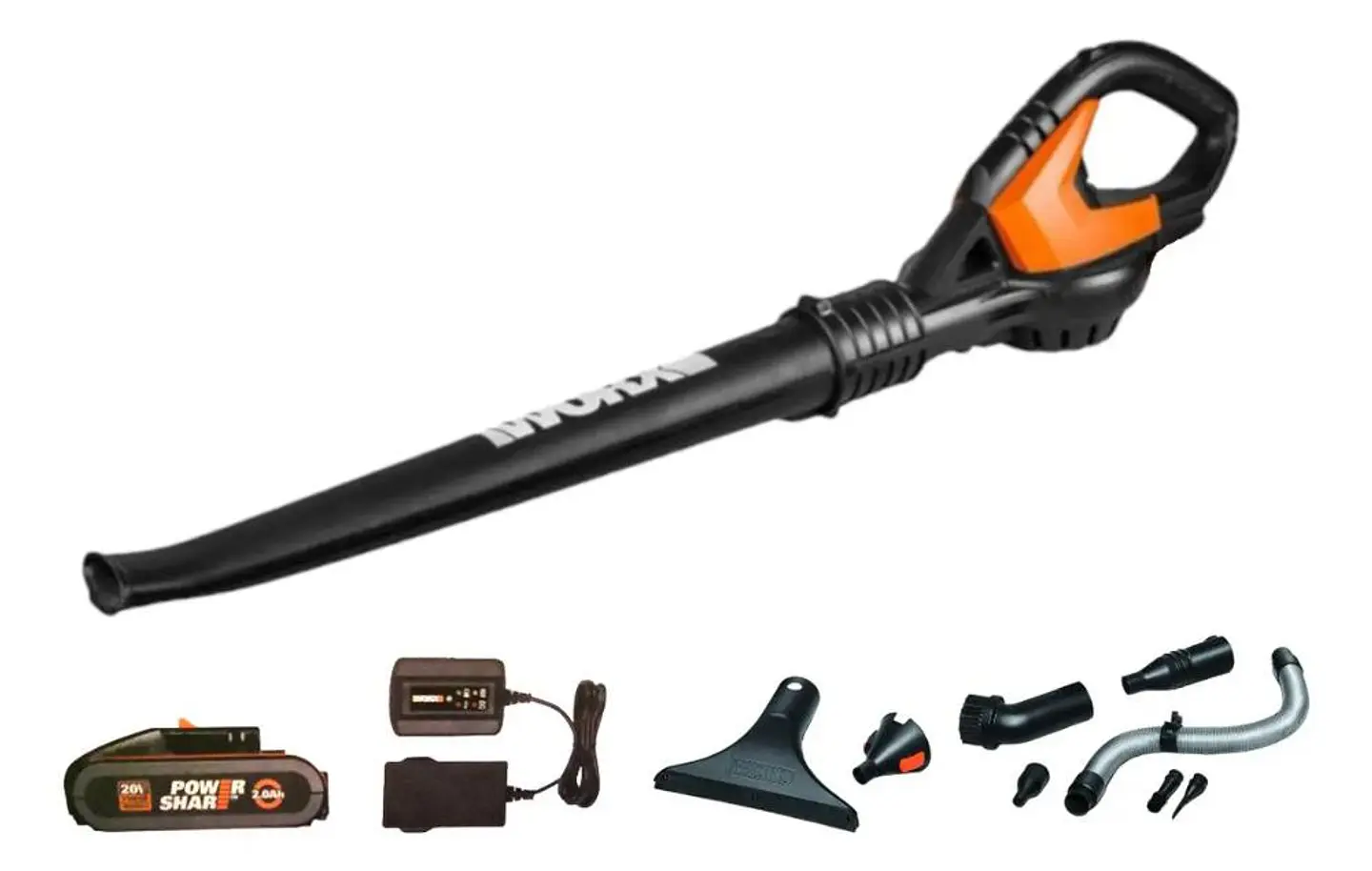 Soplador / Barredor Inalámbrico Worx 20v + Bat + Carg + 9 Pz 1