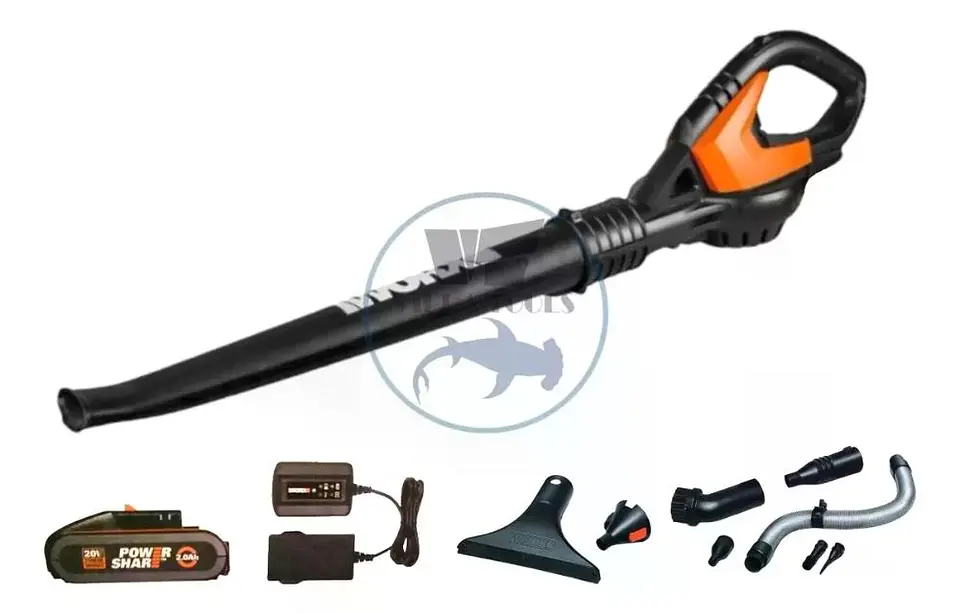 Soplador / Barredor Inalámbrico Worx 20v + Bat + Carg + 9 Pz 10